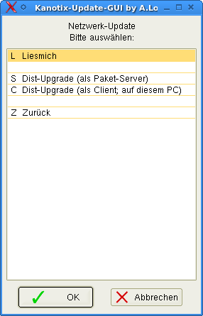 Netzwerk-Update-Fenster