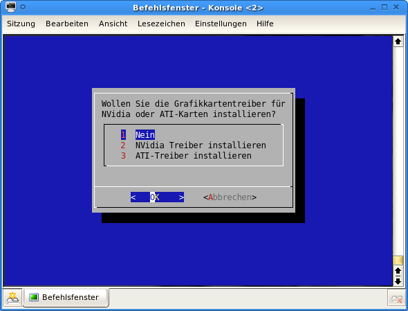 ... auch die Grafikkartentreiberinstallation ist schon integriert ...